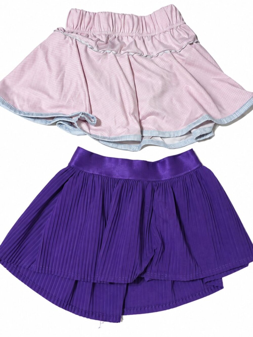 All in Motion Girls Skort Skirt Lot of 2 XS 4/5 Purple Pink Gingham